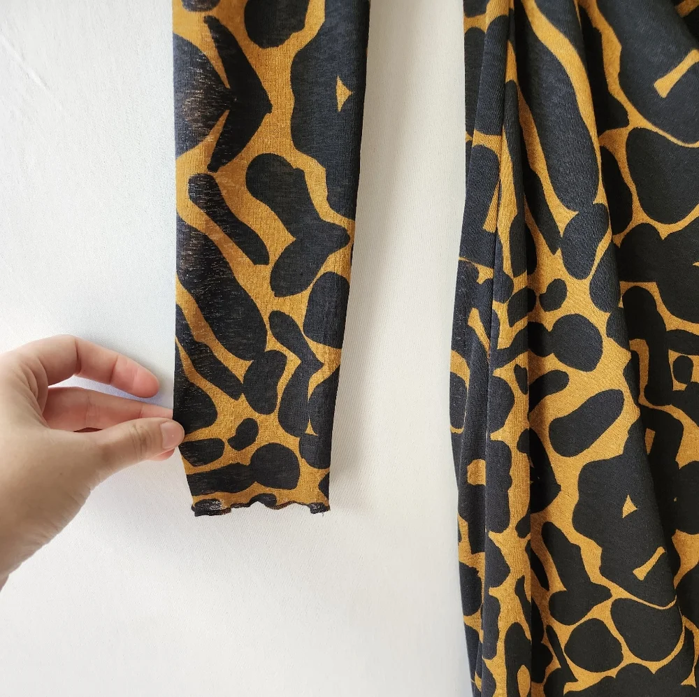 Topshop Twist Front Bold Animal Print Maxi Dress size 10 Tall - Picture 4 of 11